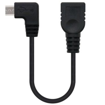 Cable USB 2.0 Nanocable 10.01.3600/ MicroUSB Macho - USB Hembra/ 15cm/ Negro