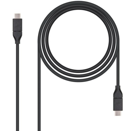 Cable USB 3.2 Tipo-C Nanocable 10.01.4101/ USB Tipo-C Macho - USB Tipo-C Macho/ hasta 100W/ 1m/ Negro