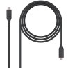 Cable USB 3.2 Tipo-C Nanocable 10.01.4101/ USB Tipo-C Macho - USB Tipo-C Macho/ hasta 100W/ 1m/ Negro
