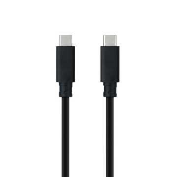 Cable USB 3.1 Tipo-C Nanocable 10.01.4102/ USB Tipo-C Macho - USB Tipo-C Macho/ Hasta 100W/ 10Gbps/ 2m/ Negro