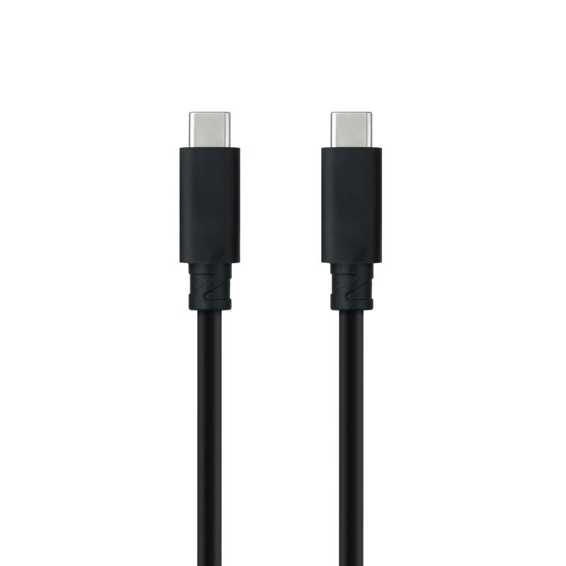 Cable USB 3.1 Tipo-C Nanocable 10.01.4102/ USB Tipo-C Macho - USB Tipo-C Macho/ Hasta 100W/ 10Gbps/ 2m/ Negro
