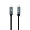 Cable USB 3.2 Nanocable 10.01.4300/ USB Tipo-C Macho - USB Tipo-C Macho/ Hasta 100W/ 20Gbps/ 50cm/ Gris y Negro
