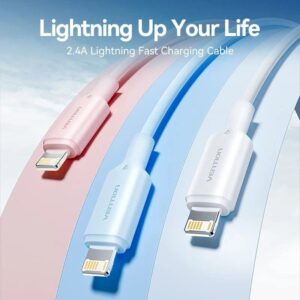 Alternative view of Cable USB 2.0 Lightning Vention LAMWF/ USB Macho - Lightning Macho/ 480Mbps/ 1m/ Blanco